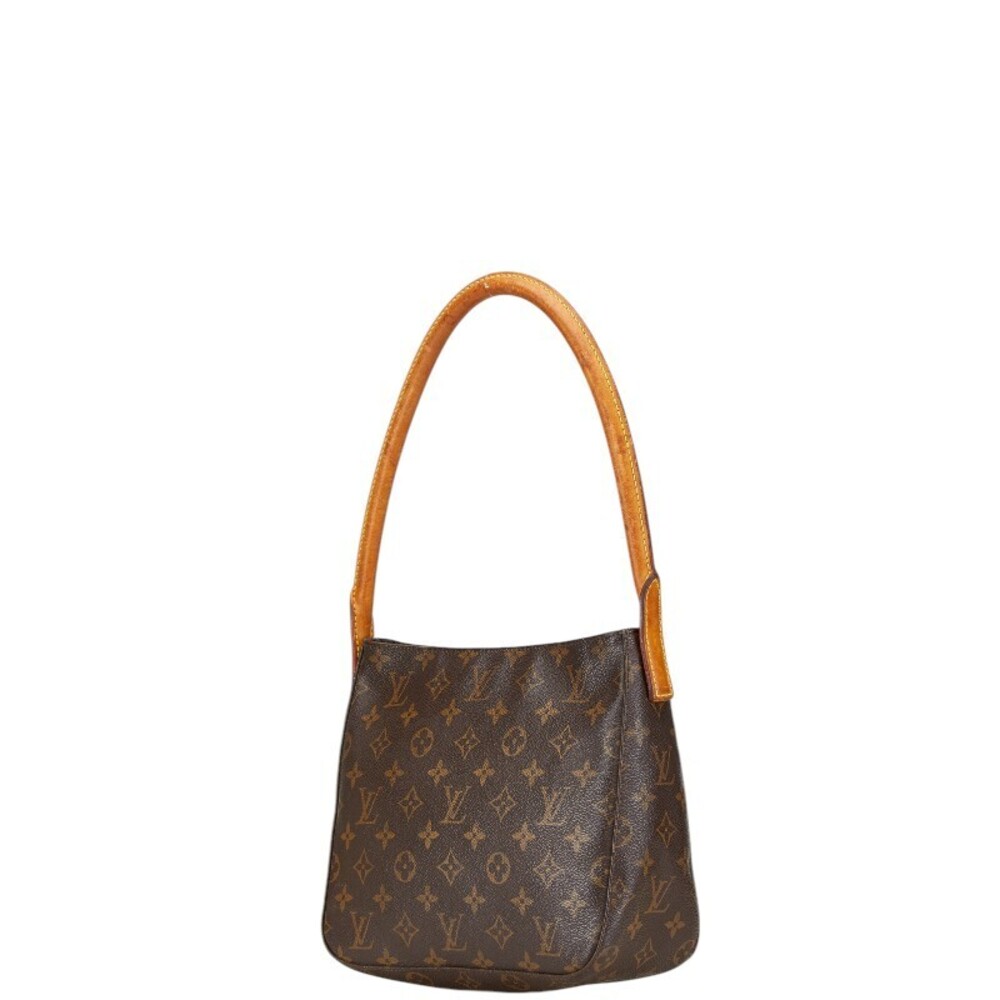 Louis Vuitton Leather Hobo Handbag Brown Bag Shoulder Monogram Looping